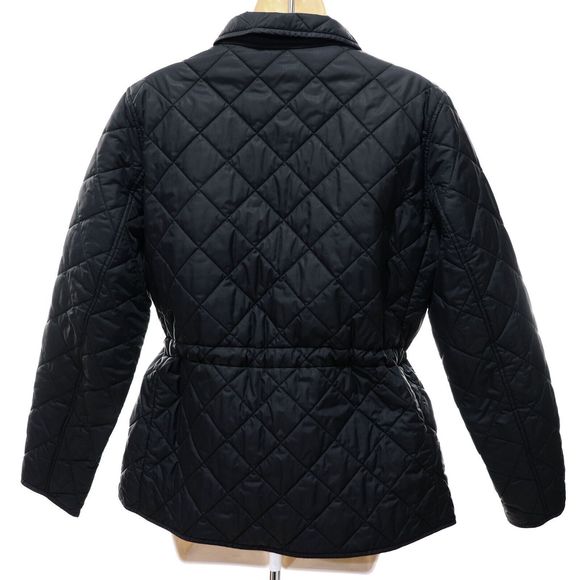 Gap Women's VTG Quilted Jacket L Large Black Button Front Drawstring Waist Coat - Picture 8 of 10